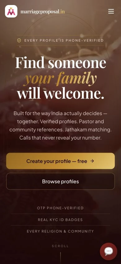 Marriage Proposal website on an iPhone Pro