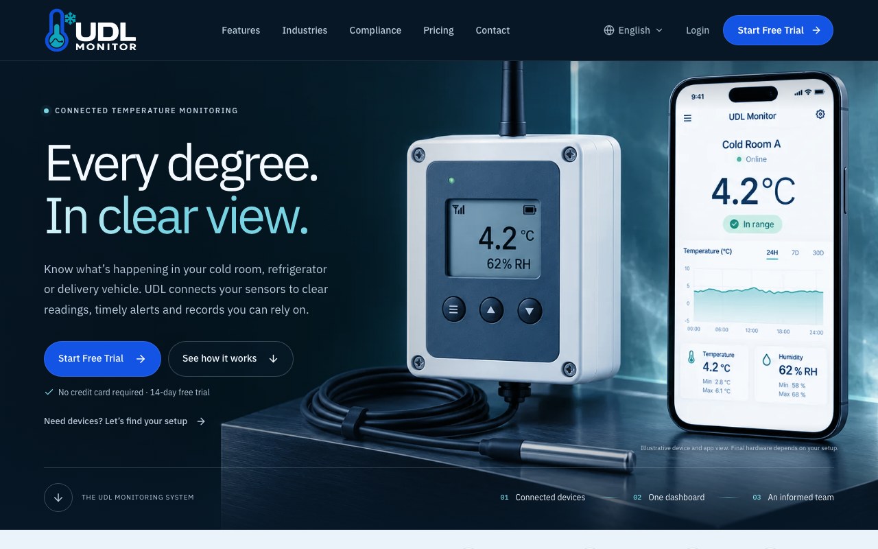 UDL Monitor website on a MacBook Pro